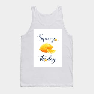 Squeeze the Day Lemon Happiness Art Kitchen Restaurant Decor Tank Top